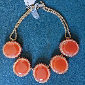 Banana Republic Orange & Diamond Statement Necklace